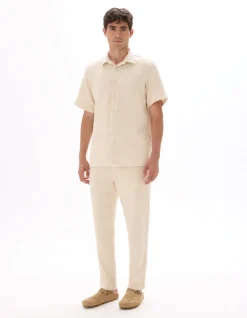 Celio Pantalon relaxed 100% coton jacquard - écru^Homme Pantalons|Costumes Casual