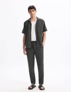 Celio Pantalon relaxed coton mélangé - noir^Homme Pantalons