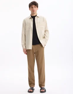 Celio Pantalon relaxed en coton et lin -^Homme Pantalons En Lin|Pantalons