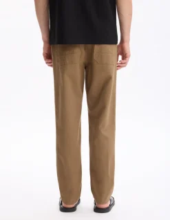 Celio Pantalon relaxed en coton et lin -^Homme Pantalons En Lin|Pantalons