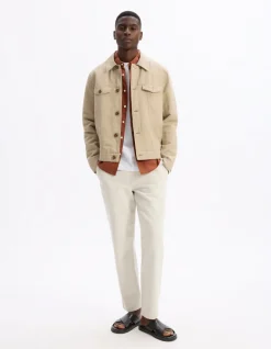 Celio Pantalon relaxed en coton et lin -^Homme Pantalons En Lin|Pantalons