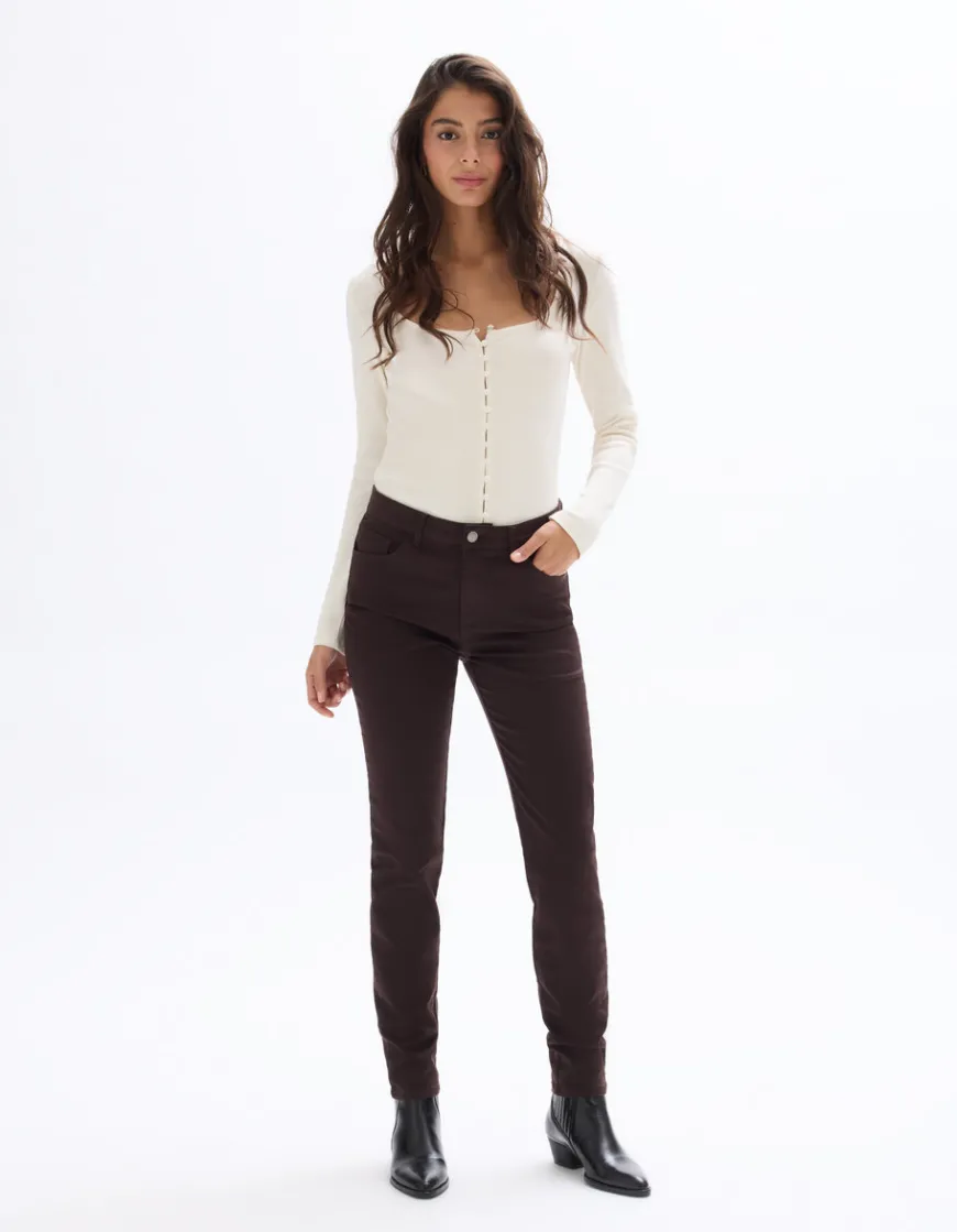Celio Pantalon slim ultra-extensible - marron^Femme Pantalons
