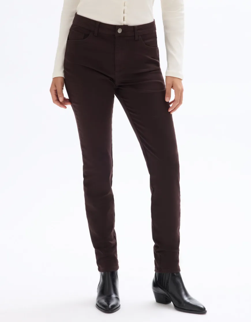 Celio Pantalon slim ultra-extensible - marron^Femme Pantalons