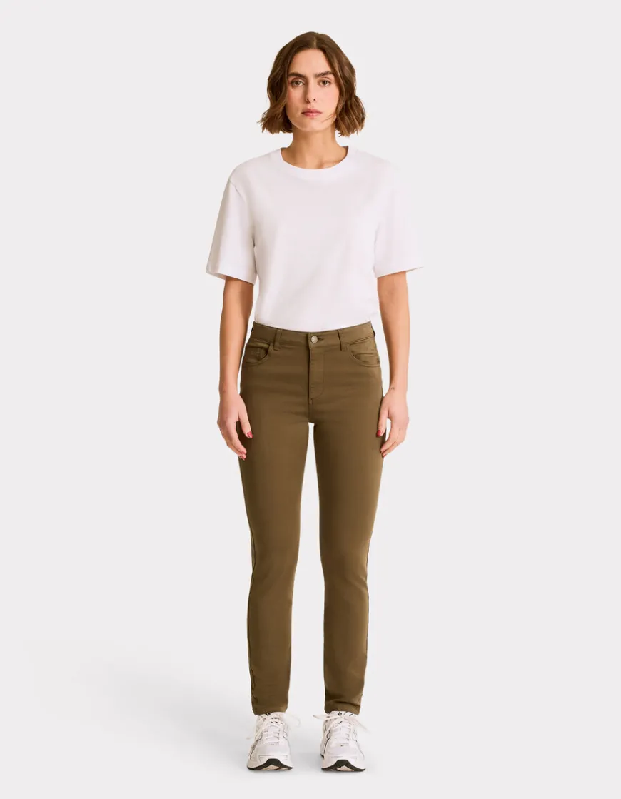 Celio Pantalon slim ultrastretch - kaki foncé^Femme Pantalons