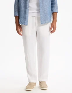 Celio Pantalon straight 100% lin -^Homme Pantalons En Lin|Pantalons