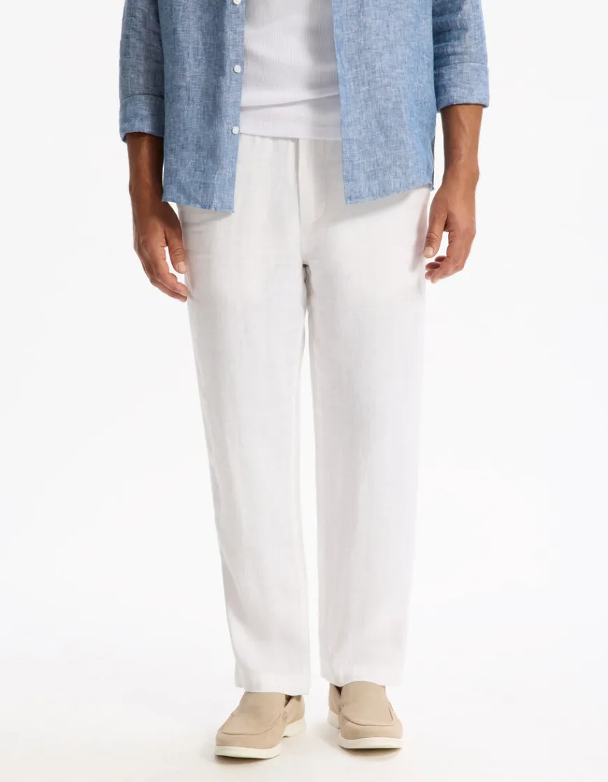 Celio Pantalon straight 100% lin -^Homme Pantalons En Lin|Pantalons