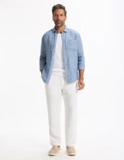 Celio Pantalon straight 100% lin -^Homme Pantalons En Lin|Pantalons