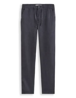 Celio Pantalon straight 100% lin - marine^Homme Pantalons En Lin|Pantalons