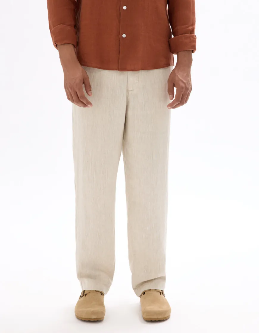 Celio Pantalon straight 100% lin -^Homme Pantalons En Lin|Pantalons
