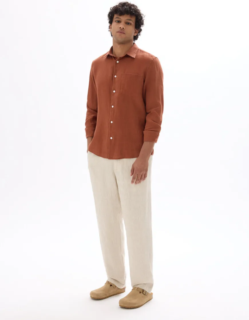 Celio Pantalon straight 100% lin -^Homme Pantalons En Lin|Pantalons