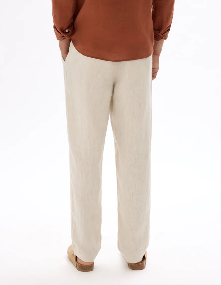 Celio Pantalon straight 100% lin -^Homme Pantalons En Lin|Pantalons