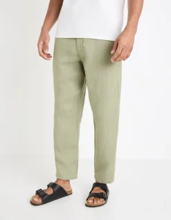 Celio Pantalon straight 100% lin -^Homme Pantalons En Lin|Pantalons