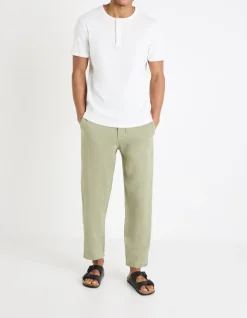 Celio Pantalon straight 100% lin -^Homme Pantalons En Lin|Pantalons