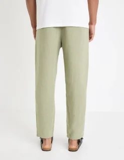 Celio Pantalon straight 100% lin -^Homme Pantalons En Lin|Pantalons