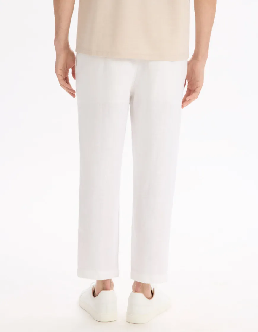 Celio Pantalon straight 100% lin 7/8ème -^Homme Pantalons En Lin|Pantalons