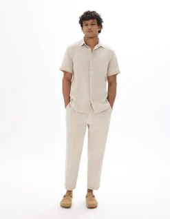 Celio Pantalon straight 100% lin 7/8ème -^Homme Pantalons En Lin|Pantalons
