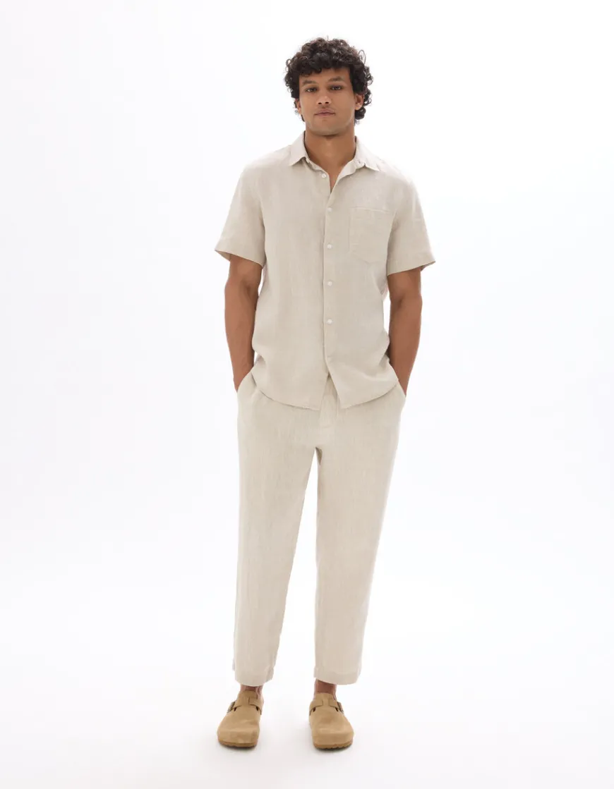 Celio Pantalon straight 100% lin 7/8ème -^Homme Pantalons En Lin|Pantalons