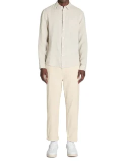 Celio Pantalon straight en lin et coton -^Homme Pantalons En Lin|Pantalons