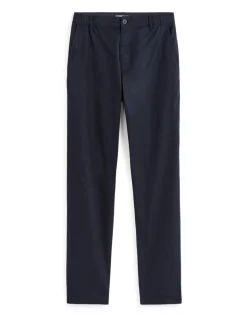 Celio Pantalon straight en lin et coton - marine^Homme Pantalons En Lin|Pantalons