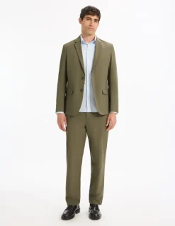 Celio Pantalon straight infroissable - kaki^Homme Pantalons Chinos|Pantalons