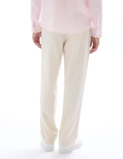 Celio Pantalon straight jacquard - écru^Homme Pantalons En Lin|Pantalons