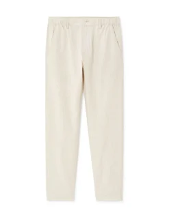 Celio Pantalon straight rayé en lin et coton - beige^Homme Pantalons En Lin|Pantalons
