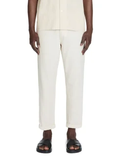 Celio Pantalon straight rayé en lin et coton - beige^Homme Pantalons En Lin|Pantalons