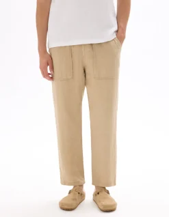 Celio Pantalon uni 100% lin -^Homme Pantalons En Lin|Pantalons