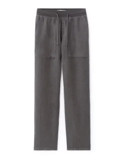 Celio Pantalon uni 100% lin - gris foncé^Homme Pantalons En Lin|Pantalons