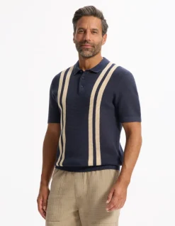 Celio Polo en maille texturée 100% coton - marine^Homme Polos