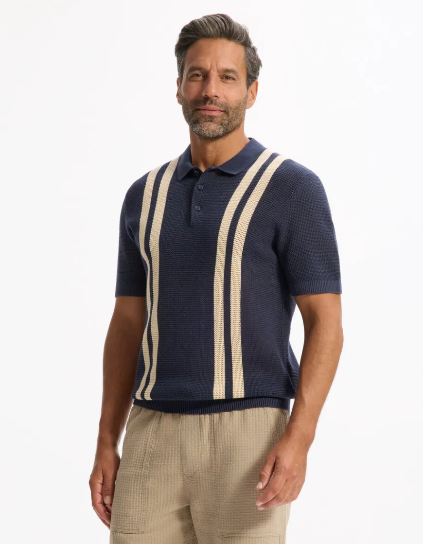 Celio Polo en maille texturée 100% coton - marine^Homme Polos