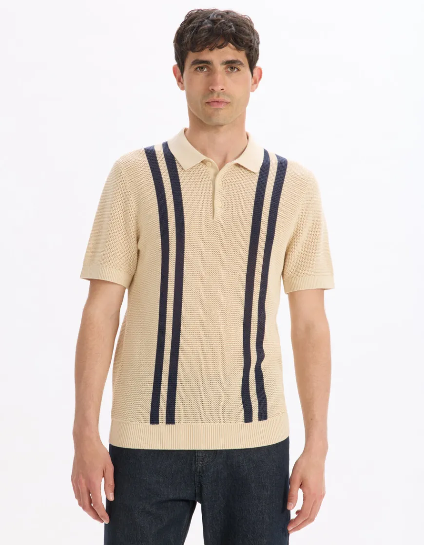 Celio Polo en maille texturée 100% coton -^Homme Polos