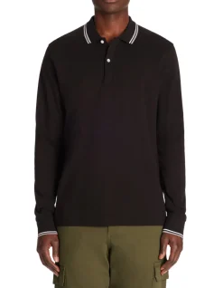 Celio Polo piqué manches longues en coton -^Homme Polos