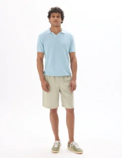 Celio Polo piqué regular 100% Coton tricot - bleu clair^Homme Polos
