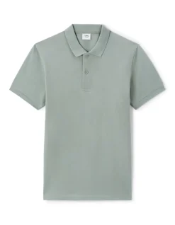 Celio Polo piqué regular 100% coton - gris vert^Homme Polos