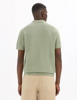 Celio Polo piqué regular 100% Coton tricot - vert^Homme Polos