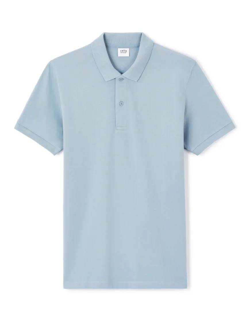 Celio Polo piqué regular 100% coton - bleu^Homme Polos