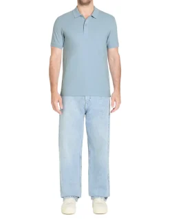 Celio Polo piqué regular 100% coton - bleu^Homme Polos