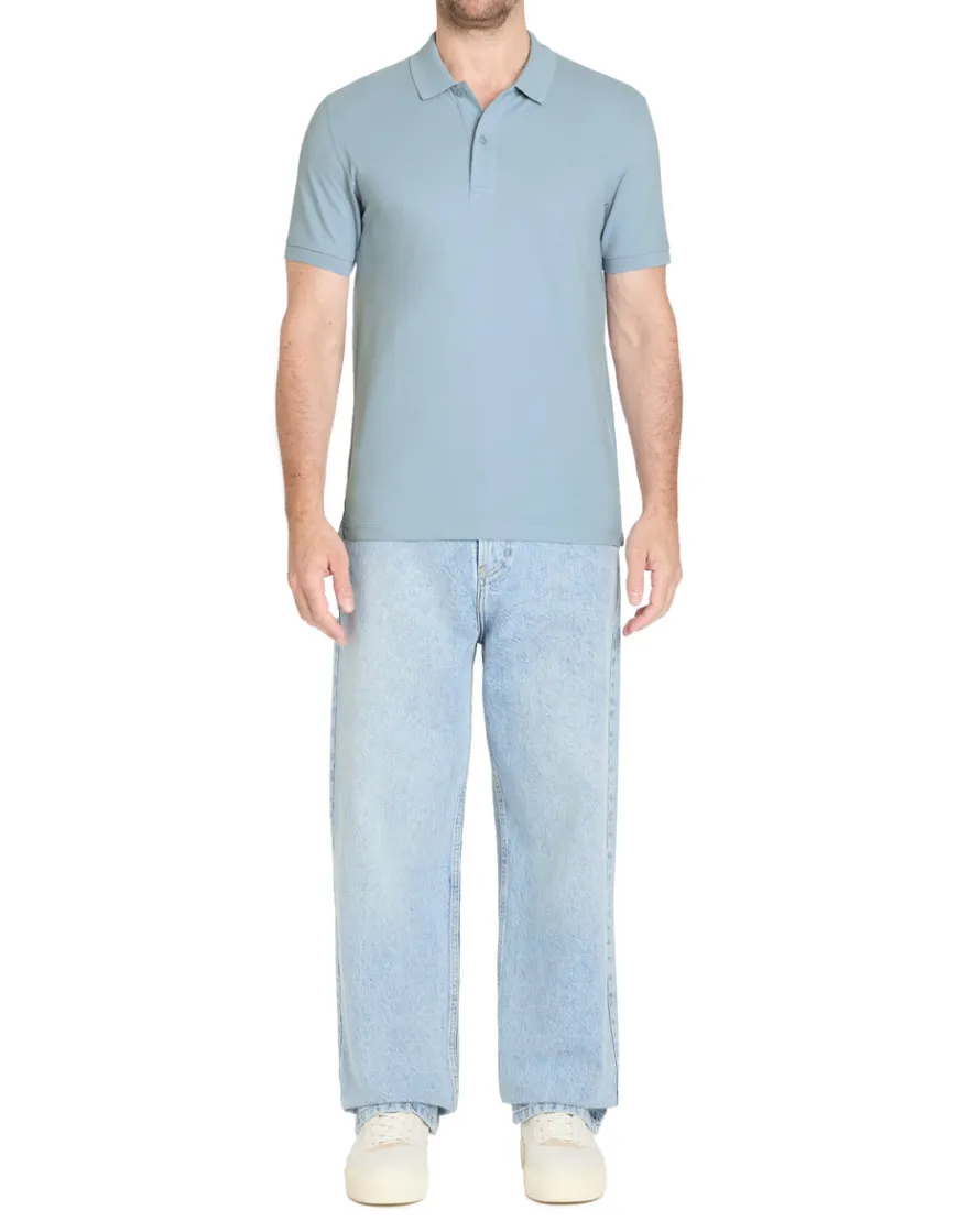 Celio Polo piqué regular 100% coton - bleu^Homme Polos