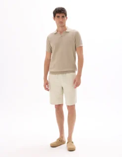 Celio Polo piqué regular 100% Coton tricot - beige^Homme Polos