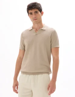 Celio Polo piqué regular 100% Coton tricot - beige^Homme Polos
