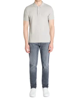 Celio Polo piqué regular 100% coton - gris clair^Homme Polos