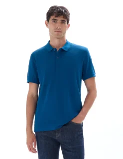 Celio Polo piqué regular 100% coton - bleu mer^Homme Polos