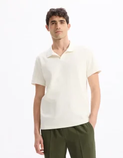 Celio Polo regular 100% coton - beige^Homme Polos