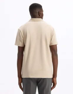Celio Polo regular col cubain en coton mélangé - sand^Homme Polos