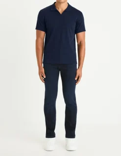 Celio Polo regular col cubain en coton mélangé - marine^Homme Polos