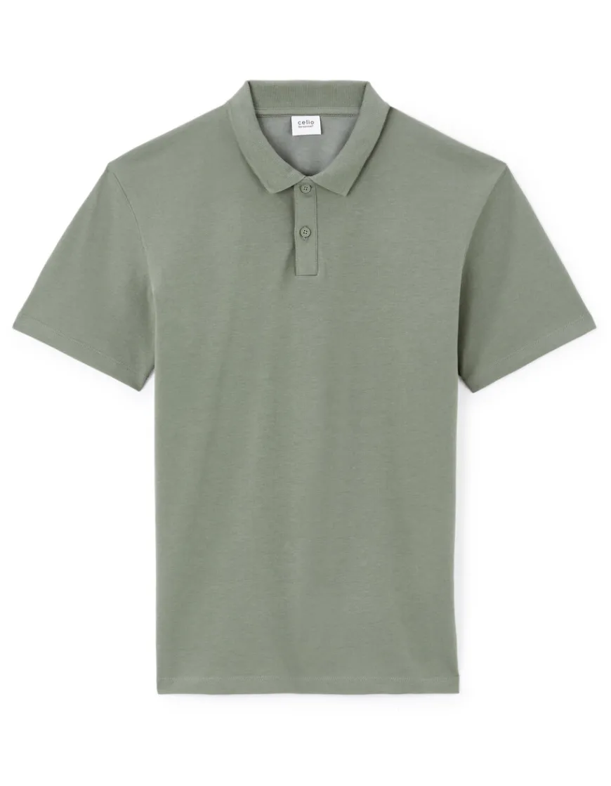 Celio Polo regular coton mélangé - kaki^Homme Polos