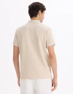 Celio Polo regular coton mélangé - beige^Homme Polos