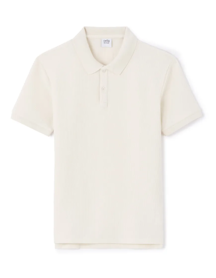 Celio Polo regular en coton stretch - beige^Homme Polos