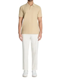 Celio Polo regular en coton stretch - beige^Homme Polos